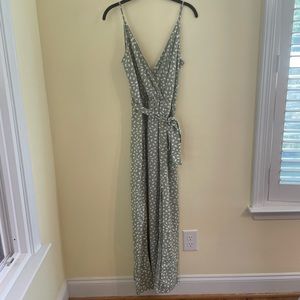 Shein Green W/ White Dots Maxi Dress